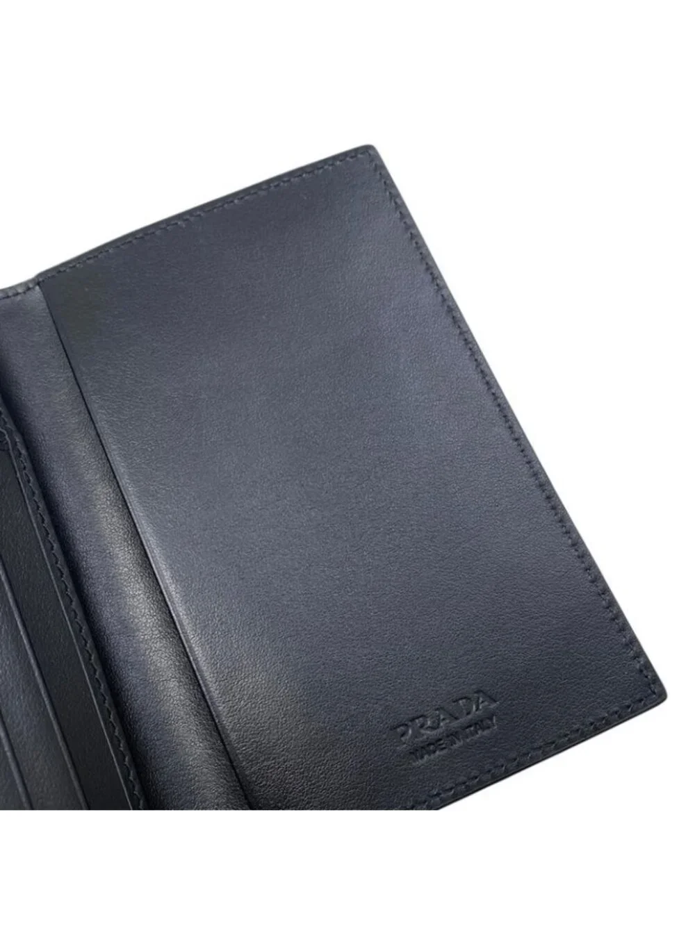 Prada Card Case Passport Calf Leather Triangle Logo - Picture 8 of 9